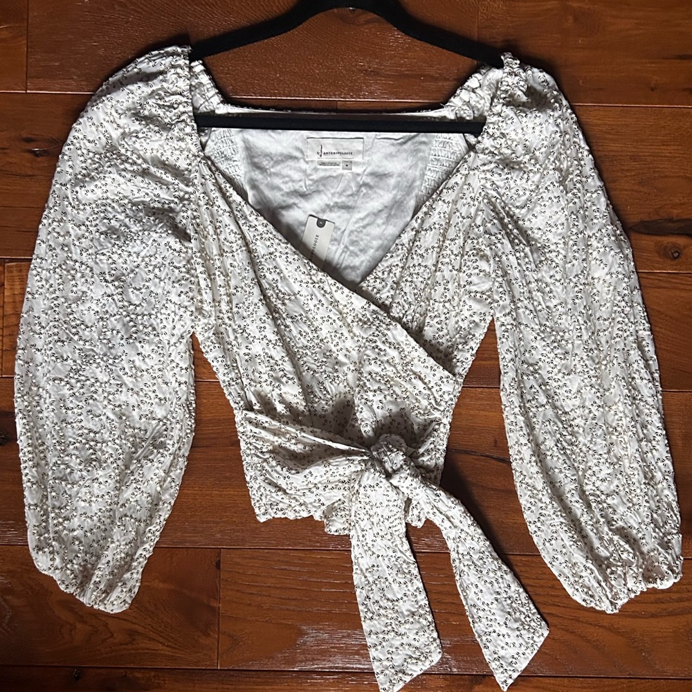 Sparkly White Anthropologie Blouse